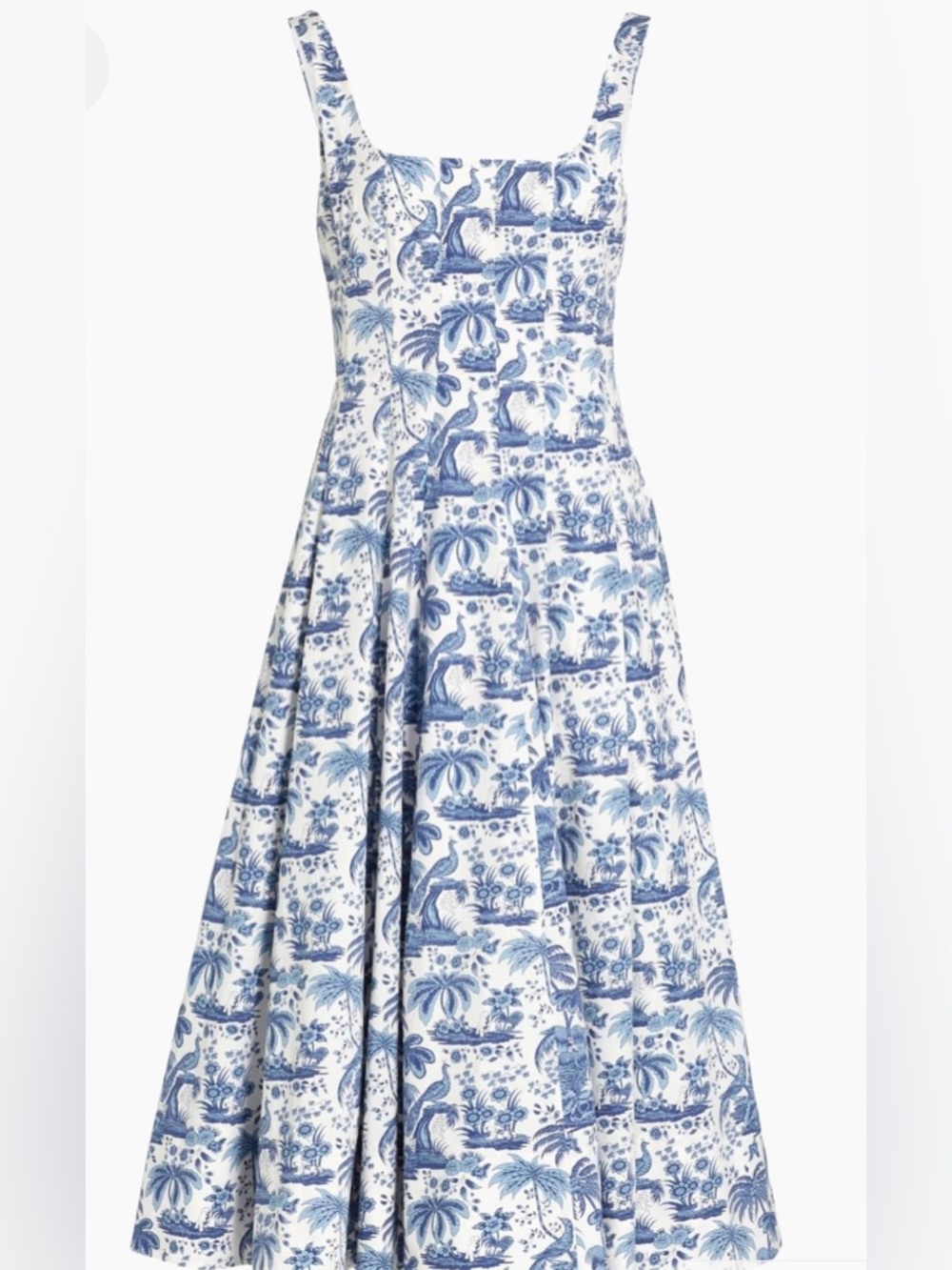 STAUD Wells Fit and Flare Midi Dress